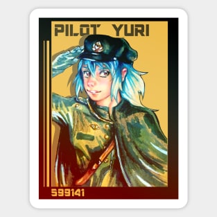 Anime girl captain pilot Sticker